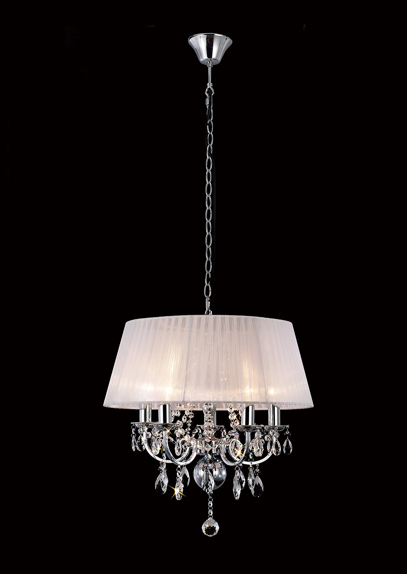 Olivia Polished Chrome-White Crystal Ceiling Lights Diyas Shaded Crystal Fittings Olivia Polished Chrome-White Crystal Ceiling Lights Diyas Shaded Crystal Fittings
